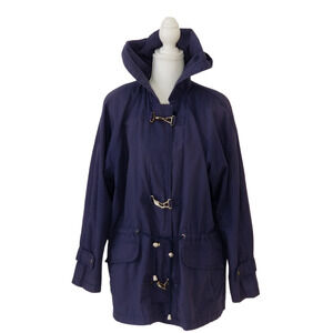 Vintage Braetan, blue women's jacket with metal clip buckles - Size M